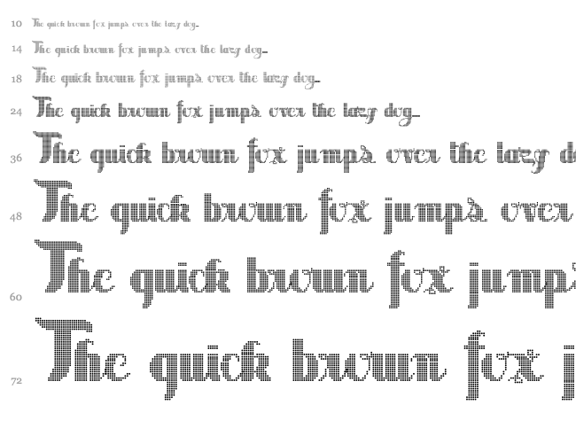 Sabor Digital font waterfall